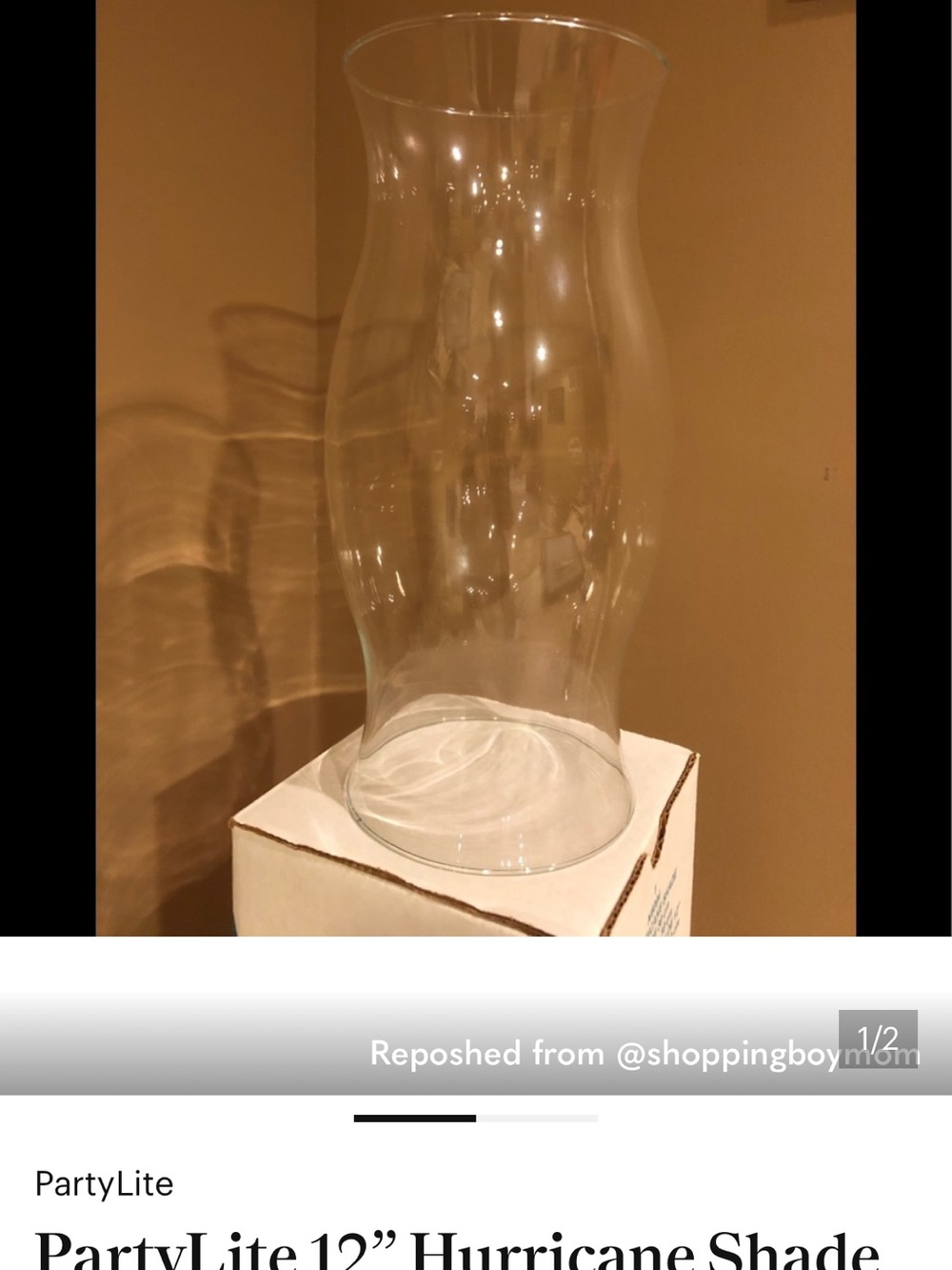 PartyLite Clear Glass Hurricane Vase - Transparent